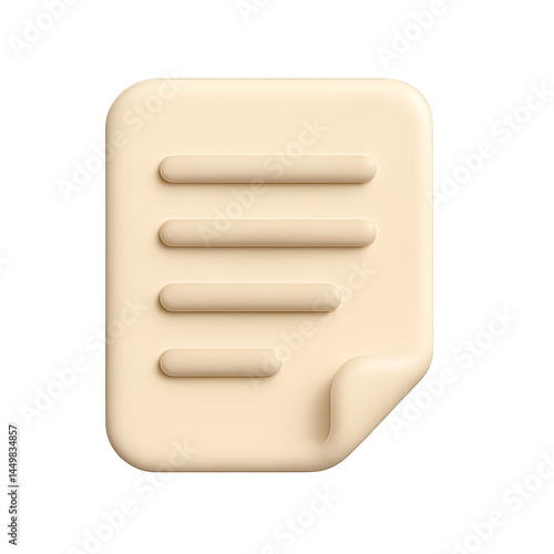 White paper cartoon 3D style no background transparent png