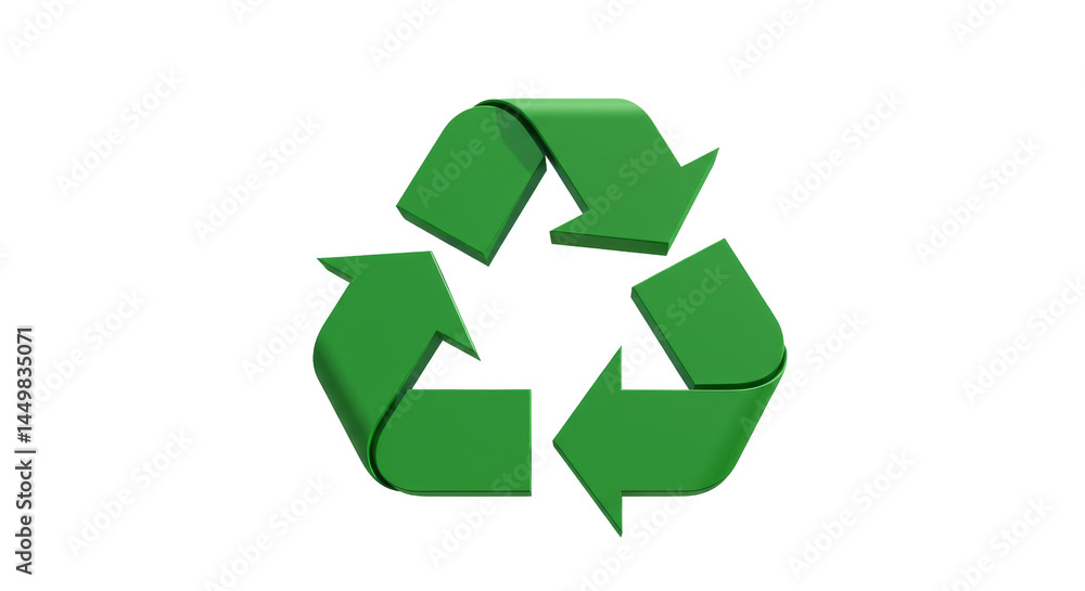 Fototapeta premium Green recycle symbol against stark backdrop