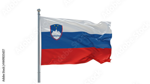 slovenia flag waving isolated on transparent png