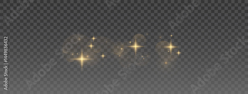 Sparkling golden bokeh lights and glitter dust on black background, magical abstract texture with flare and shine, festive confetti-style light effect for celebration illustrations