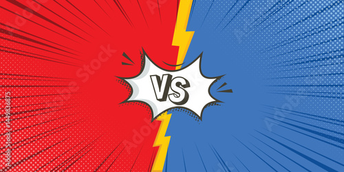 Comic VS Red Blue Background
