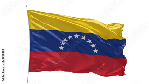 venezuela flag waving isolated on transparent png