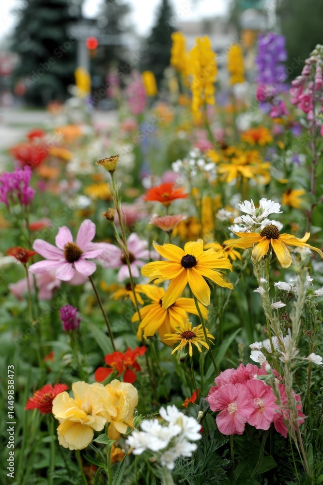 Obraz premium Vibrant Wildflowers Blooming in Spring Garden - National Public Gardens Week