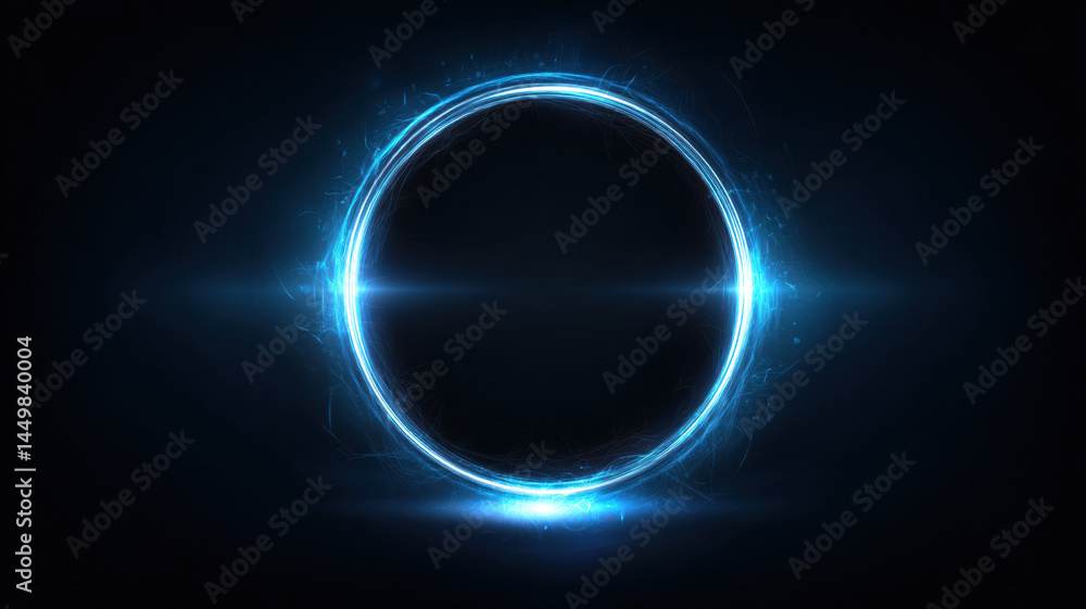 Fototapeta premium Sci-Fi Glowing Ring in Deep Space Horizon a high-resolution, conceptual visual design ideal for use in digital media, stock content, or educational and marketing applications.