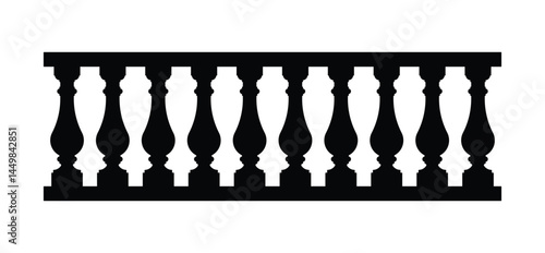 Stone Balustrade Silhouette Architecture Classic Design