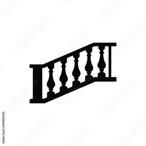 Stair Railing Vector Illustration Architecture Design