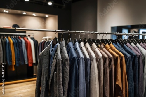 Wallpaper Mural Men clothes hang on hanger in clothing store Torontodigital.ca