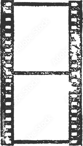 Film frame stamp PNG, old grunge film strip,  vintage frame. Video or film overlay, cinema, imprint.