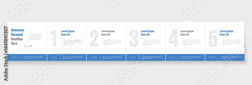 Social media banner frame or social media carousel template. Use for instagram carousel, linkedin carousel template. Editable carousel post frame design. Minimal corporate six page carousel template. 