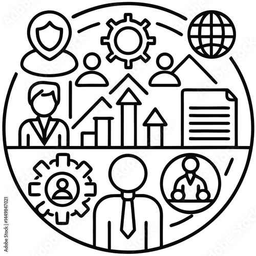 Office and Business Editable Icons set. Vector illustration in modern thin line style of business related icons: teamwork, documents, devices, and more. Pictograms and infographics for mobile apps.
