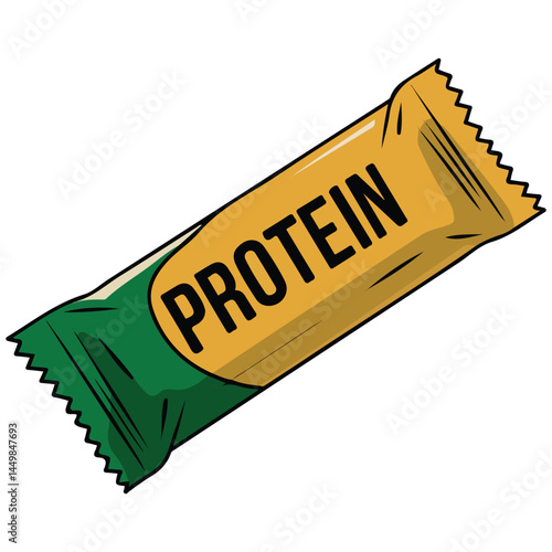 Protein energy bar for fitness isolated vector illustration on white background