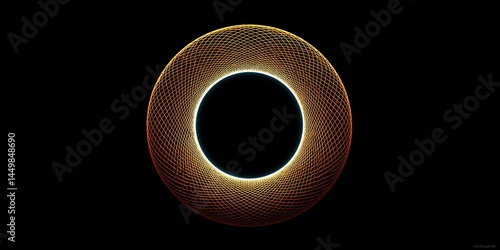 3D Torus Shape Digital Rendering Geometric Design Doughnut Form Visual Art Math Inspired Graphic Abstract Sculpture Modern Art Piece Rendered Toroid
