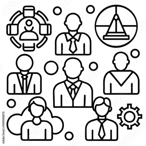 Office and Business Editable Icons set. Vector illustration in modern thin line style of business related icons: teamwork, documents, devices, and more. Pictograms and infographics for mobile apps.
