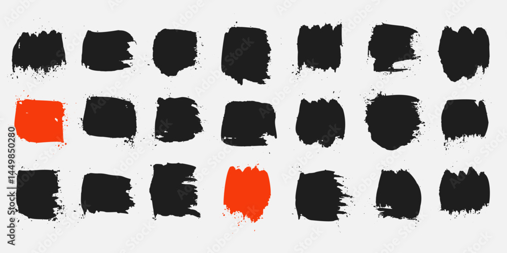 Grunge Brush Strokes Vector Set – Painted Rectangles & Text Box Elements Grunge Brush Strokes Vector Set – Painted Rectangles & Text Box Elements
