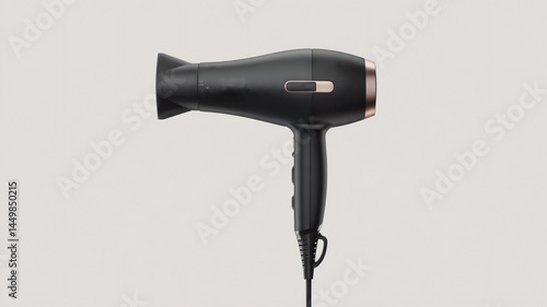 Sleek Black Hair Dryer with Rose Gold Accents Professional Hair Styling Tool