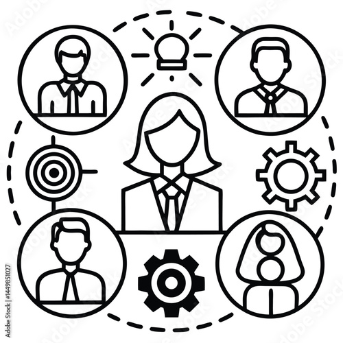 Office and Business Editable Icons set. Vector illustration in modern thin line style of business related icons: teamwork, documents, devices, and more. Pictograms and infographics for mobile apps.

