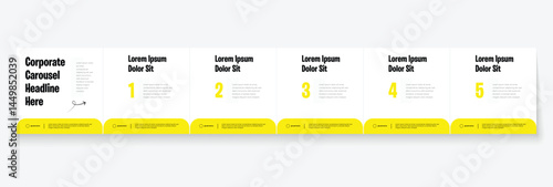 Social media banner frame or social media carousel template. Use for instagram carousel, linkedin carousel template. Editable carousel post frame design. Minimal corporate six page carousel template. 