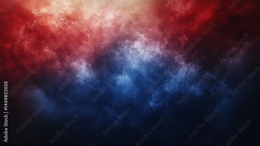 Obraz premium Dramatic abstract background with red and blue hues resembling cosmic clouds