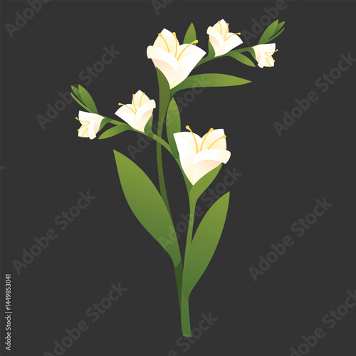 Realistic snowdrop flower