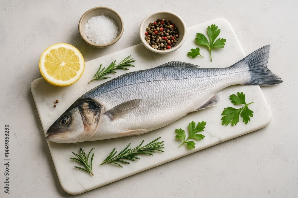Fresh fish with herbs. Fresh fish with herbs.