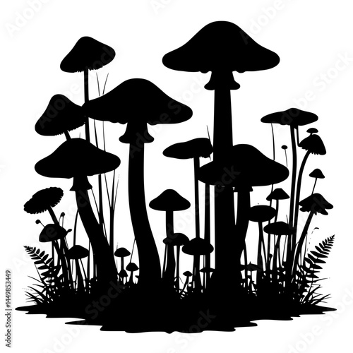 vector illustration of mushrooms