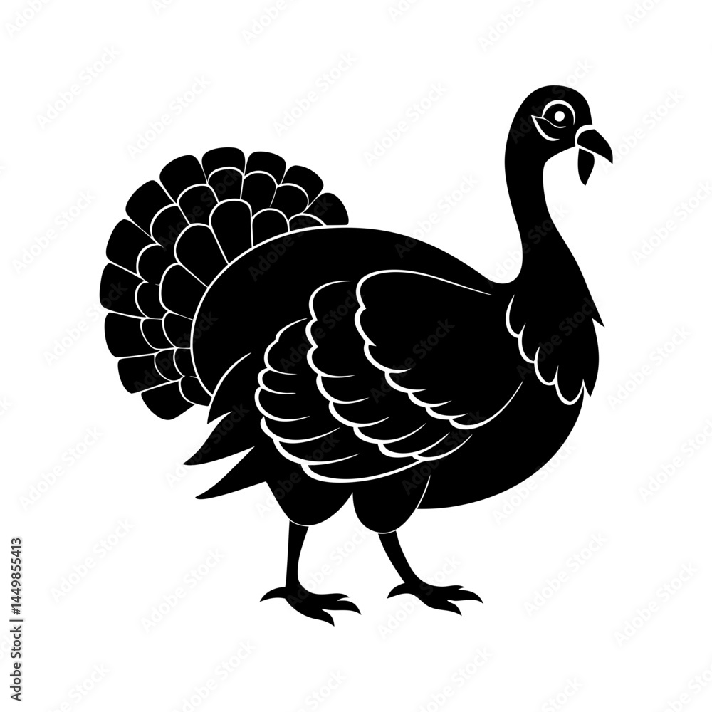 Fototapeta premium Thanksgiving Turkey silhouette vector illustration