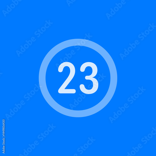 Number 23 Circle Icon
