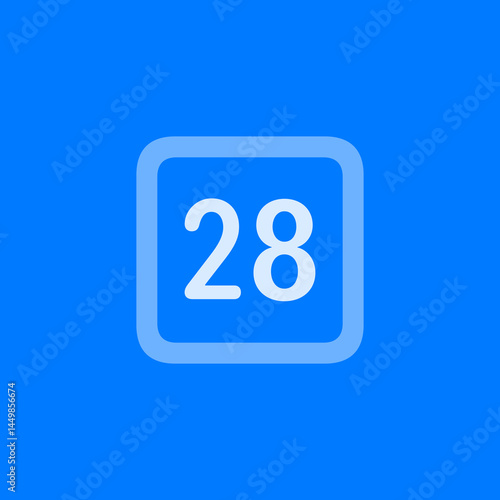 Number 28 Square Icon