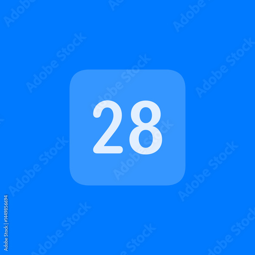 Number 28 Filled Square Icon