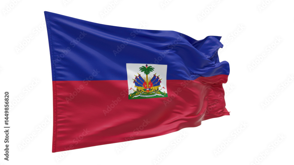 haiti flag waving in wind isolated on transparent png haiti flag waving in wind isolated on transparent png