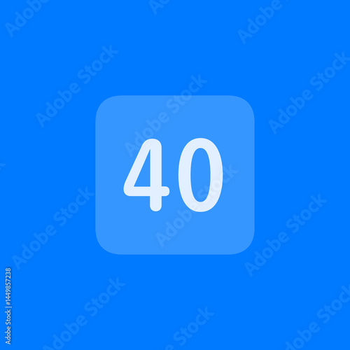 Number 40 Filled Square Icon