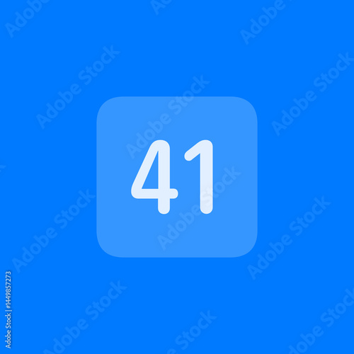 Number 41 Filled Square Icon