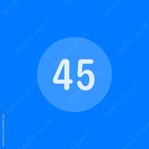 Number 45 Filled Circle Icon