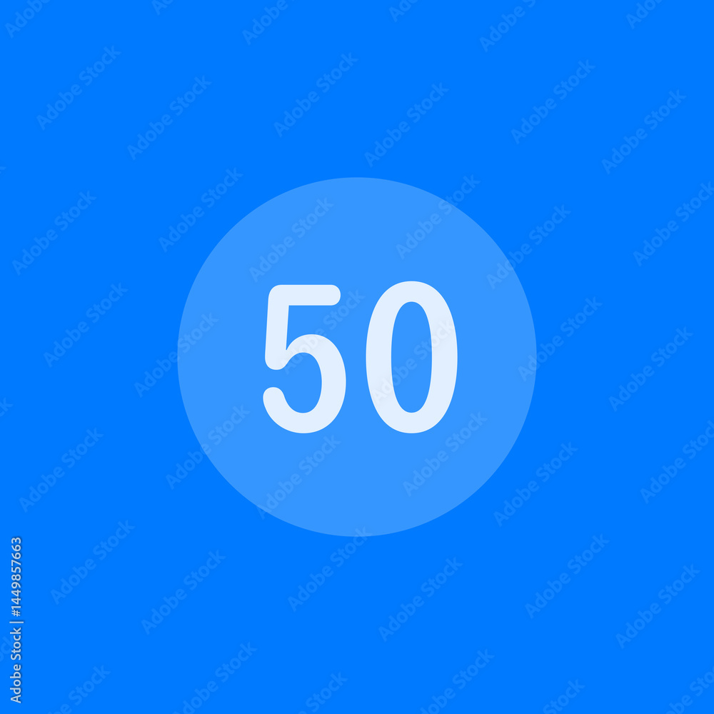 Number 50 Filled Circle Icon Number 50 Filled Circle Icon