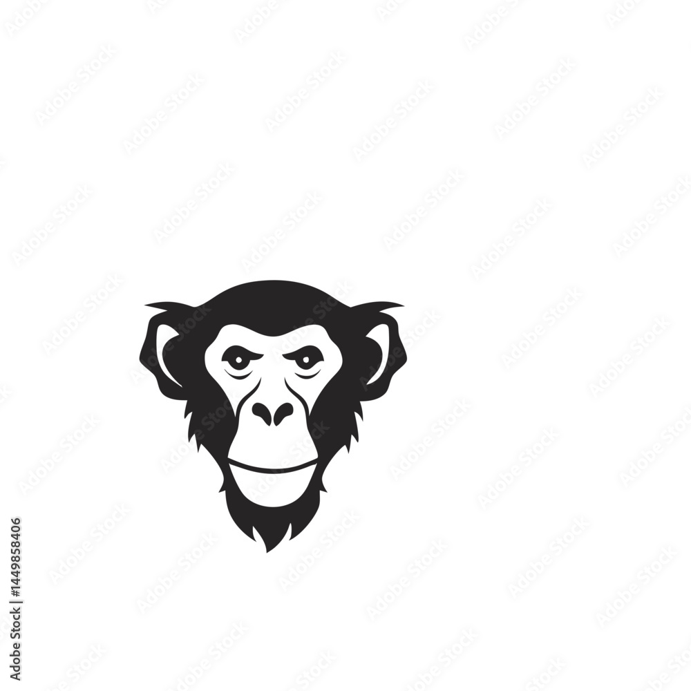 Chimpanzee face vector illustration monkey ape art Chimpanzee face vector illustration monkey ape art