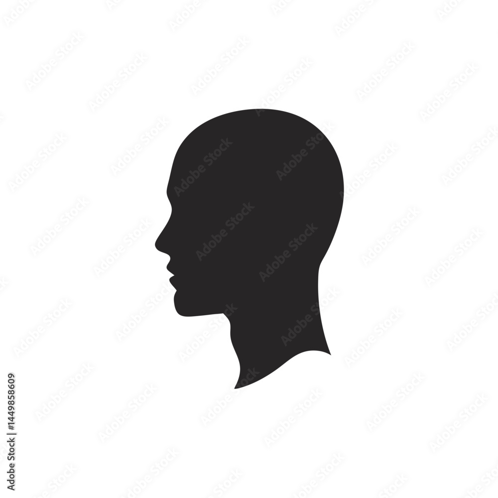 Head silhouette profile human face vector graphic Head silhouette profile human face vector graphic
