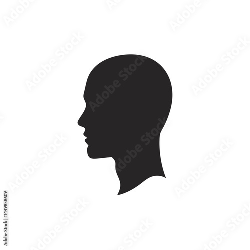 Head silhouette profile human face vector graphic