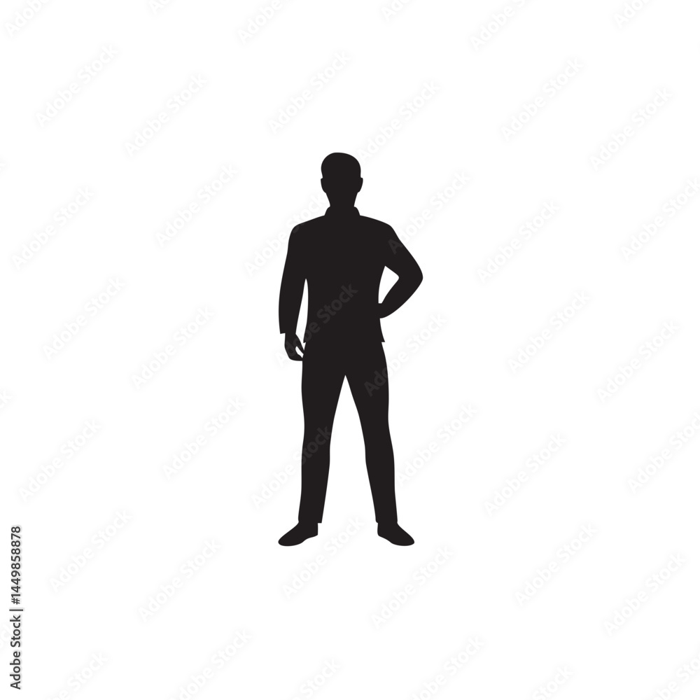 Silhouette of a man standing isolated full body Silhouette of a man standing isolated full body