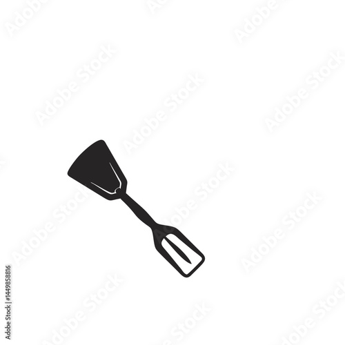 Black spatula kitchen utensil cooking tool vector