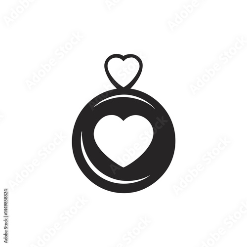 Heart pendant love charm jewelry vector design art