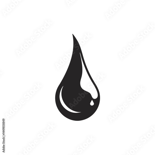 Black oil drop vector liquid petroleum illustration