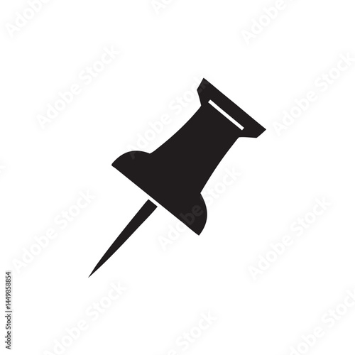 Black push pin icon for notice board and reminders