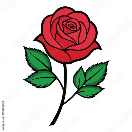 red rose vector illustration