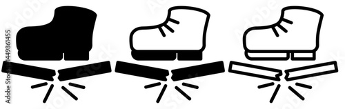don't step on icon, simple flat style, illustration, logo sign symbol pictogram template, for ui or ux isolated on white for mobile app, editable