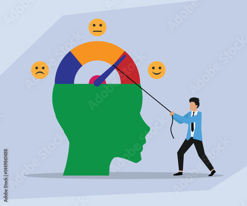 Flat Vector Adjusting Mood with Emotions