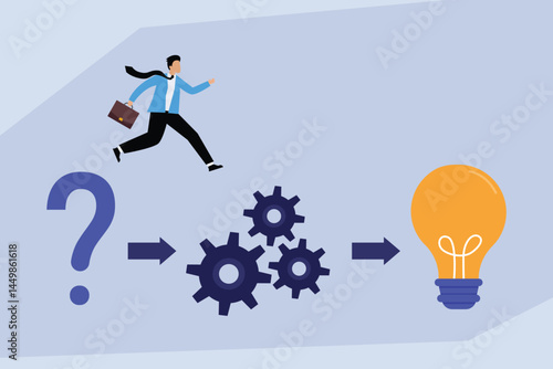 Flat Vector Business Problem Solving Process