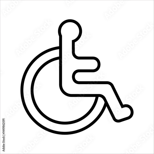 Access ramp icon. Wheelchair handicap icon