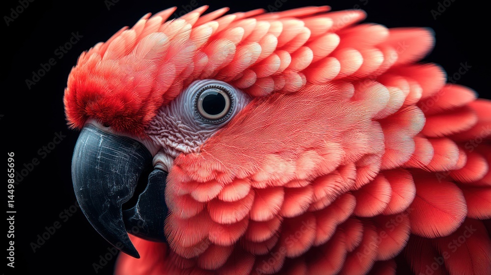Obraz premium Detailed portrait of a majestic, red macaw with intricate feather texture