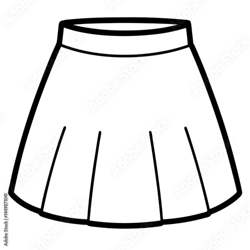 Minimal Mini Skirt Vector on White