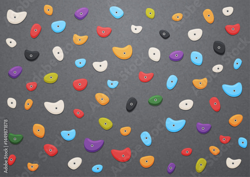 カラフルなボルダリング・クライミングのイラスト背景素材